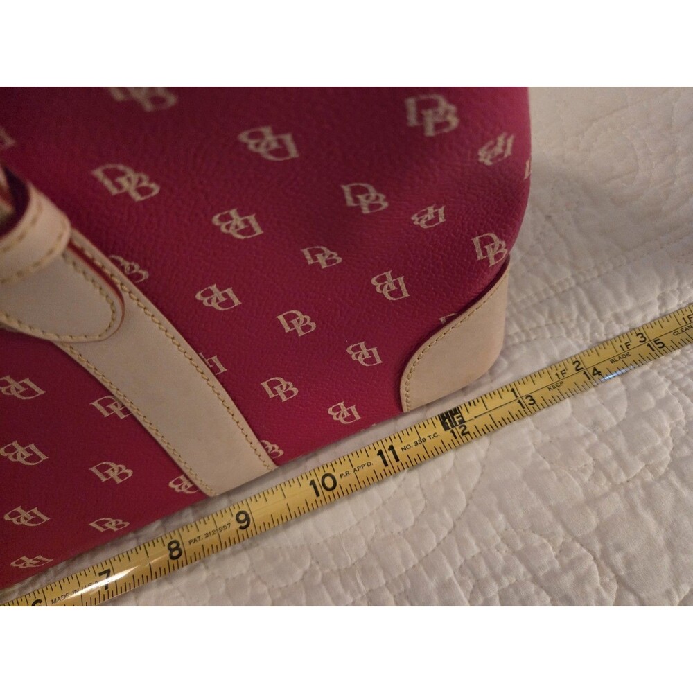 Vtg Dooney & Bourke Berry Pink Domed Satchel Bag Purse w/Accessories Pebble Lthr - Picture 2 of 7